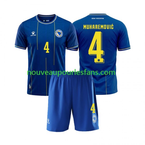 Maillot Bosnie-Herzégovine Tarik Muharemovic 4 Enfant Tenue Domicile Coupe du Monde 2026 Manche Courte