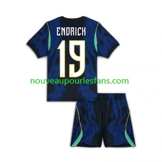 Maillot Brésil Endrick 19 Enfant Tenue Extérieur Coupe du Monde 2026 Manche Courte