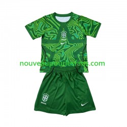 Maillot Brésil Gardien Enfant Tenue Extérieur Coupe du Monde 2026 Manche Courte