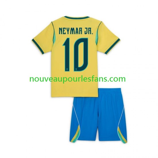 Maillot Brésil Neymar JR 10 Enfant Tenue Domicile Coupe du Monde 2026 Manche Courte