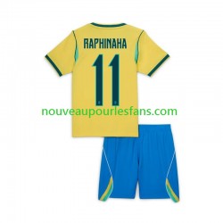 Maillot Brésil Raphinha 11 Enfant Tenue Domicile Coupe du Monde 2026 Manche Courte