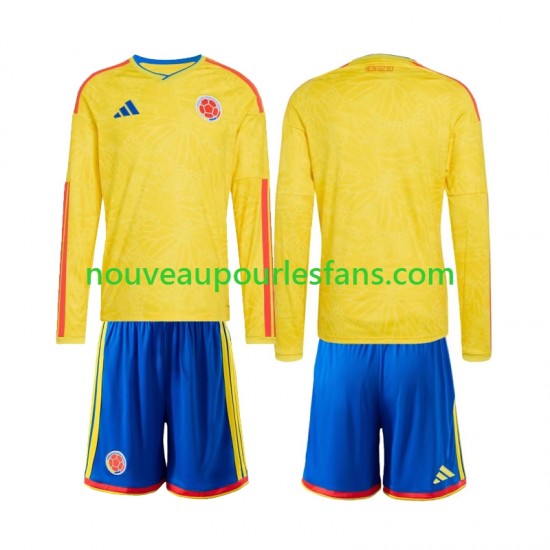 Maillot Colombie Enfant Tenue Domicile Coupe du Monde 2026 Manche Longue