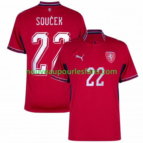 Maillot Tchéquie Soucek 22 Homme Tenue Domicile Coupe du Monde 2026 Manche Courte