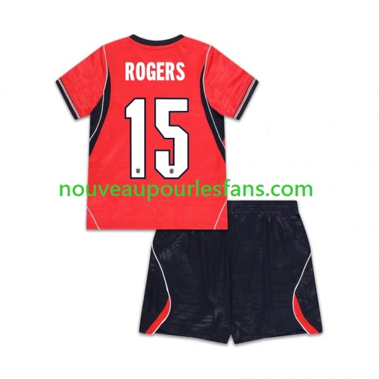 Maillot Angleterre Morgan Rogers 15 Enfant Tenue Extérieur Coupe du Monde 2026 Manche Courte