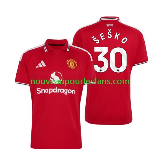 Maillot Manchester United Benjamin Sesko 30 Homme Tenue Domicile 2026-2027 Manche Courte