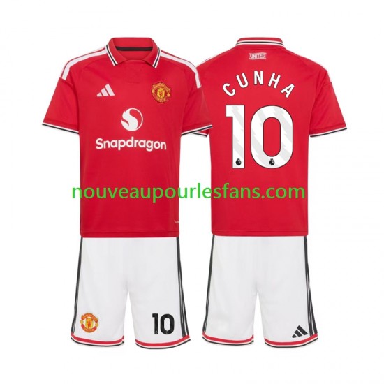 Maillot Manchester United Matheus Cunha 10 Enfant Tenue Domicile 2026-2027 Manche Courte