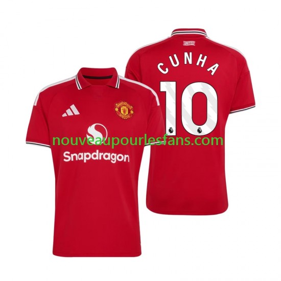 Maillot Manchester United Matheus Cunha 10 Homme Tenue Domicile 2026-2027 Manche Courte