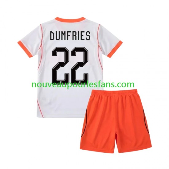 Maillot Pays-Bas Denzel Dumfries 22 Enfant Tenue Extérieur Coupe du Monde 2026 Manche Courte