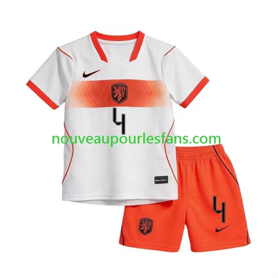 Maillot Pays-Bas Virgil van Dijk 4 Enfant Tenue Extérieur Coupe du Monde 2026 Manche Courte