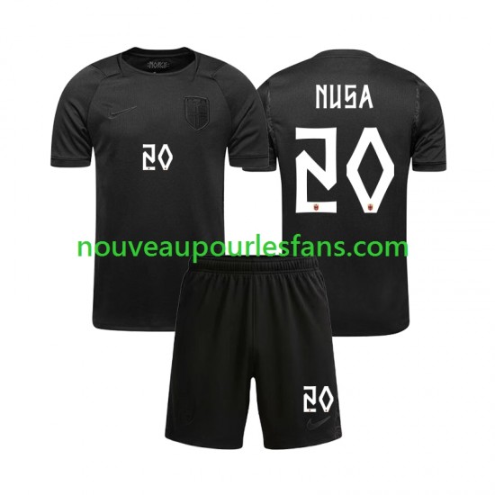 Maillot Norvège Antonio NUSA 20 Enfant Tenue Extérieur Coupe du Monde 2026 Manche Courte