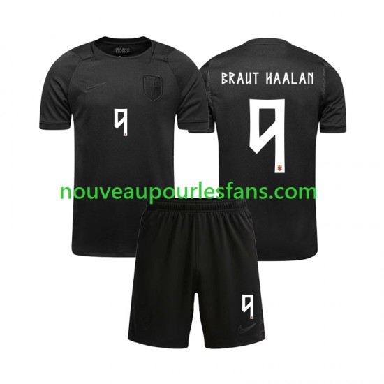 Maillot Norvège Braut Haaland 9 Enfant Tenue Extérieur Coupe du Monde 2026 Manche Courte