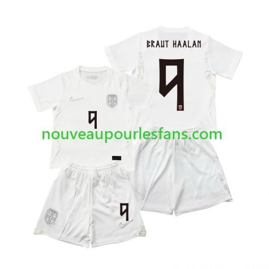 Maillot Norvège Braut Haaland 9 Enfant Tenue 3ème Coupe du Monde 2026 Manche Courte