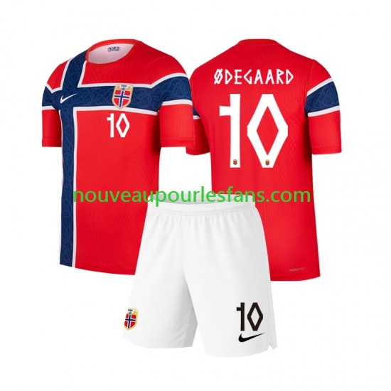 Maillot Norvège Martin Odegaard 10 Enfant Tenue Domicile Coupe du Monde 2026 Manche Courte