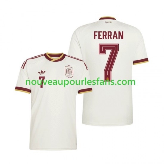 Maillot Espagne Ferran Torres 7 Homme Tenue Extérieur Coupe du Monde 2026 Manche Courte