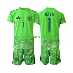 Maillot Espagne David Raya 1 6th Green color Gardien Enfant Coupe du Monde 2026 Manche Courte