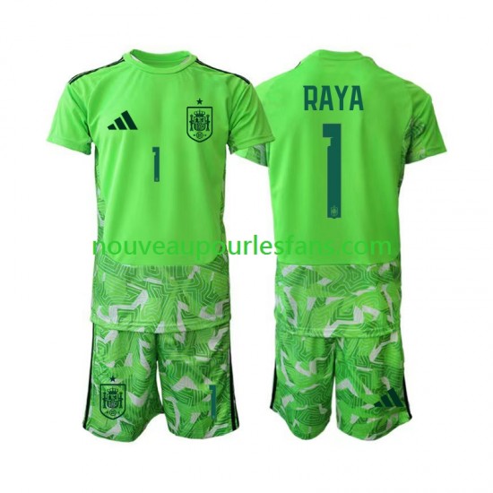Maillot Espagne David Raya 1 6th Green color Gardien Enfant Coupe du Monde 2026 Manche Courte