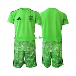 Maillot Espagne 6th Green color Gardien Enfant Coupe du Monde 2026 Manche Courte