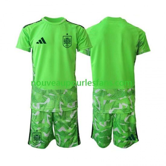 Maillot Espagne 6th Green color Gardien Enfant Coupe du Monde 2026 Manche Courte