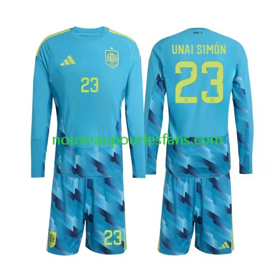 Maillot Espagne Unai Simon 23 Gardien Enfant Tenue Domicile Coupe du Monde 2026 Manche Longue