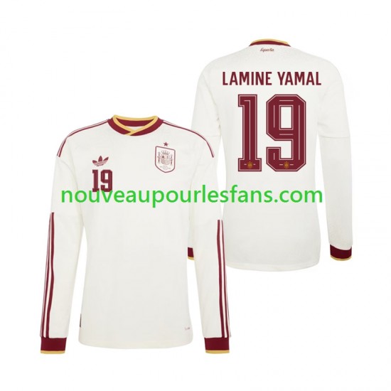 Maillot Espagne Lamine Yamal 19 Homme Tenue Extérieur Coupe du Monde 2026 Manche Longue