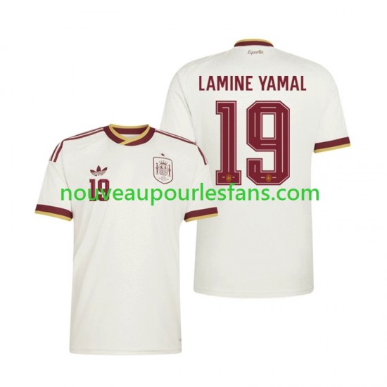 Maillot Espagne Lamine Yamal 19 Homme Tenue Extérieur Coupe du Monde 2026 Manche Courte