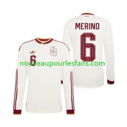 Maillot Espagne Mikel Merino 6 Homme Tenue Extérieur Coupe du Monde 2026 Manche Longue