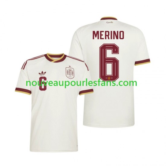 Maillot Espagne Mikel Merino 6 Homme Tenue Extérieur Coupe du Monde 2026 Manche Courte