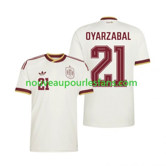 Maillot Espagne Mikel Oyarzabal 21 Homme Tenue Extérieur Coupe du Monde 2026 Manche Courte