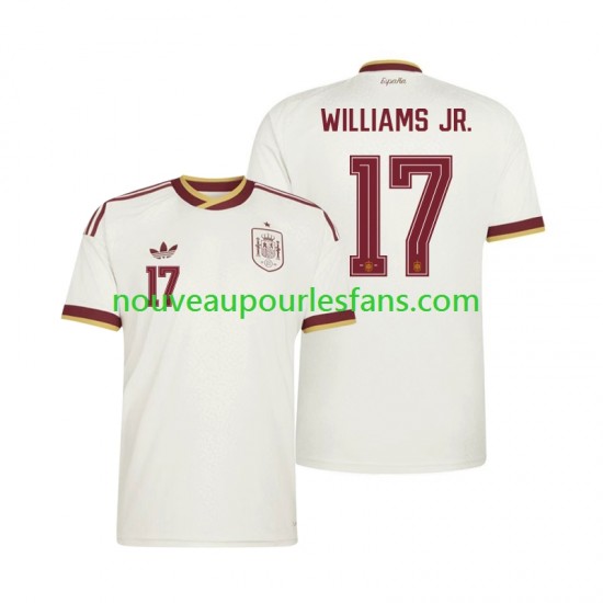 Maillot Espagne Nico Williams 17 Homme Tenue Extérieur Coupe du Monde 2026 Manche Courte