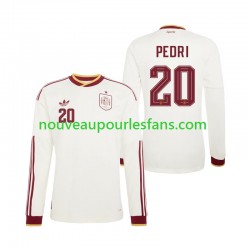 Maillot Espagne Pedri 20 Homme Tenue Extérieur Coupe du Monde 2026 Manche Longue