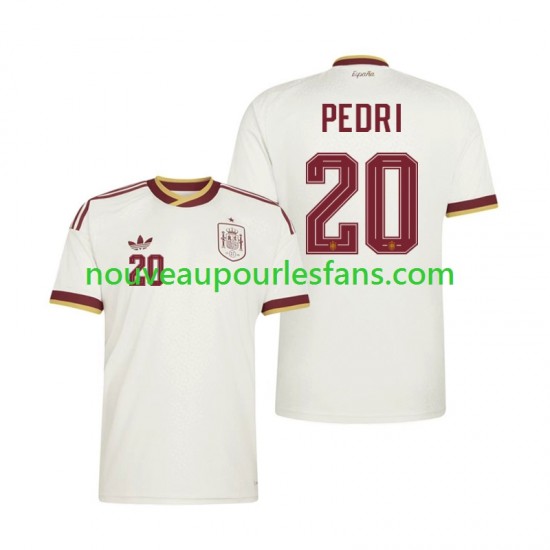 Maillot Espagne Pedri 20 Homme Tenue Extérieur Coupe du Monde 2026 Manche Courte