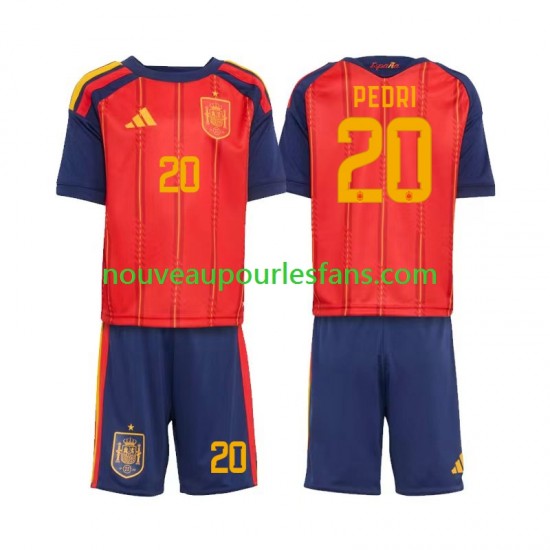 Maillot Espagne Pedri 20 Enfant Tenue Domicile Coupe du Monde 2026 Manche Courte
