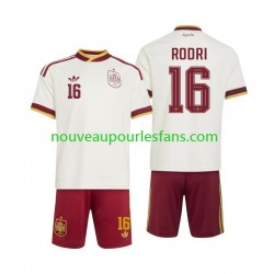 Maillot Espagne Rodri 16 Enfant Tenue Extérieur Coupe du Monde 2026 Manche Courte