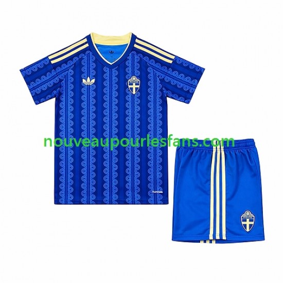 Maillot Suède Enfant Tenue Extérieur Coupe du Monde 2026 Manche Courte