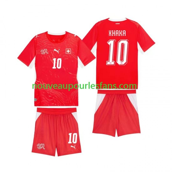 Maillot Suisse Granit Xhaka 10 Enfant Tenue Domicile Coupe du Monde 2026 Manche Courte