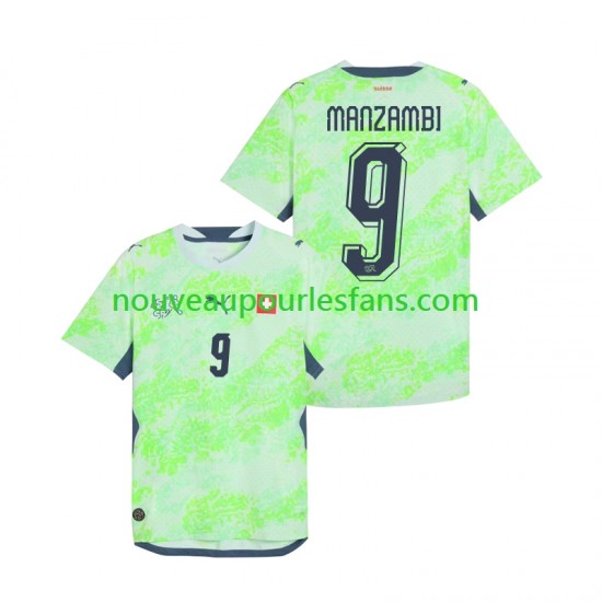Maillot Suisse Johan Manzambi 9 Homme Tenue Extérieur Coupe du Monde 2026 Manche Courte