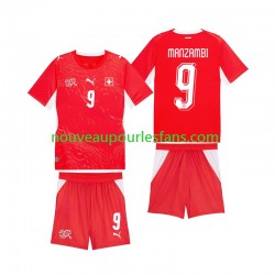 Maillot Suisse Johan Manzambi 9 Enfant Tenue Domicile Coupe du Monde 2026 Manche Courte