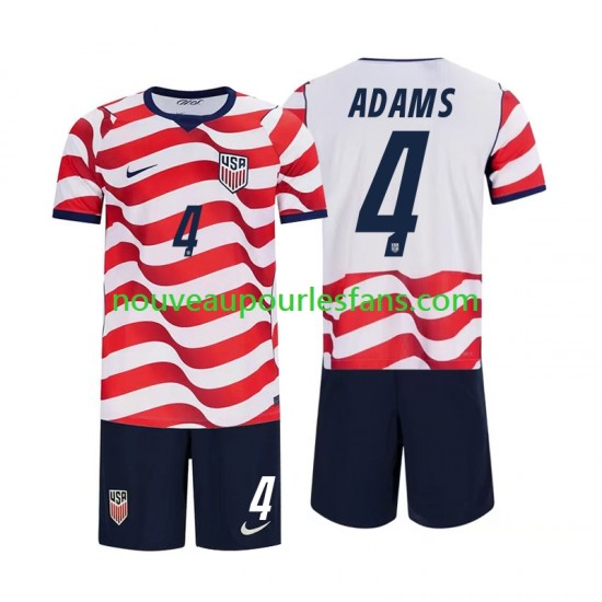 Maillot États-Unis Tyler Adams 4 Enfant Tenue Domicile Coupe du Monde 2026 Manche Courte