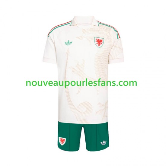 Maillot Pays de Galles Enfant Tenue Extérieur Coupe du Monde 2026 Manche Courte
