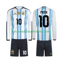 Maillot Argentine Lionel Messi 10 Enfant Tenue Domicile Coupe du Monde 2026 Manche Longue