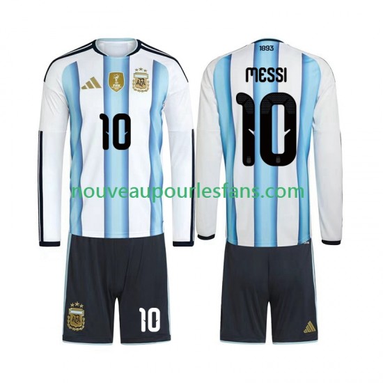 Maillot Argentine Lionel Messi 10 Enfant Tenue Domicile Coupe du Monde 2026 Manche Longue