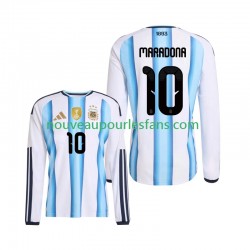 Maillot Argentine Maradona 10 Homme Tenue Domicile Coupe du Monde 2026 Manche Longue
