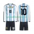 Maillot Argentine Maradona 10 Enfant Tenue Domicile Coupe du Monde 2026 Manche Longue