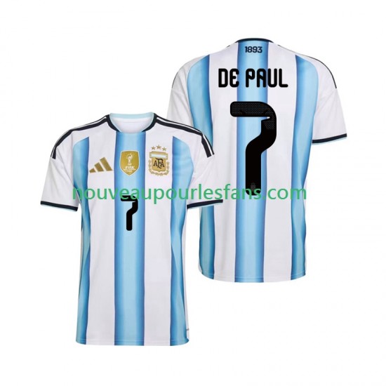 Maillot Argentine Rodrigo De Paul 7 Homme Tenue Domicile Coupe du Monde 2026 Manche Courte