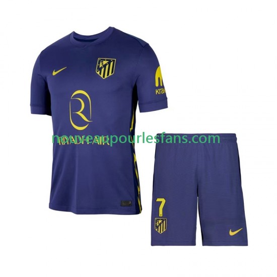 Maillot Atlético Madrid Antoine Griezmann 7 Enfant Tenue Extérieur 2025-2026 Manche Courte
