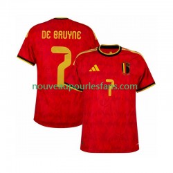 Maillot Belgique de bruyne 7 Homme Tenue Domicile Coupe du Monde 2026 Manche Courte