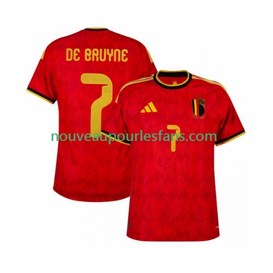 Maillot Belgique de bruyne 7 Homme Tenue Domicile Coupe du Monde 2026 Manche Courte