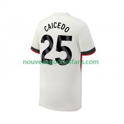 Maillot Chelsea Moises Caicedo 25 Homme Tenue Extérieur 2025-2026 Manche Courte