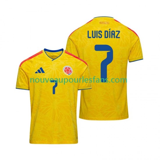 Maillot Colombie Luis Diaz 7 Homme Tenue Domicile Coupe du Monde 2026 Manche Courte