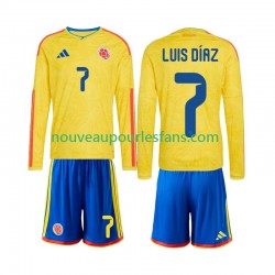 Maillot Colombie Luis Diaz 7 Enfant Tenue Domicile Coupe du Monde 2026 Manche Longue